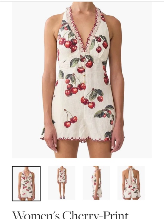 Camilla Other - Camilla White & Red Cherry-Print Halter Chemise